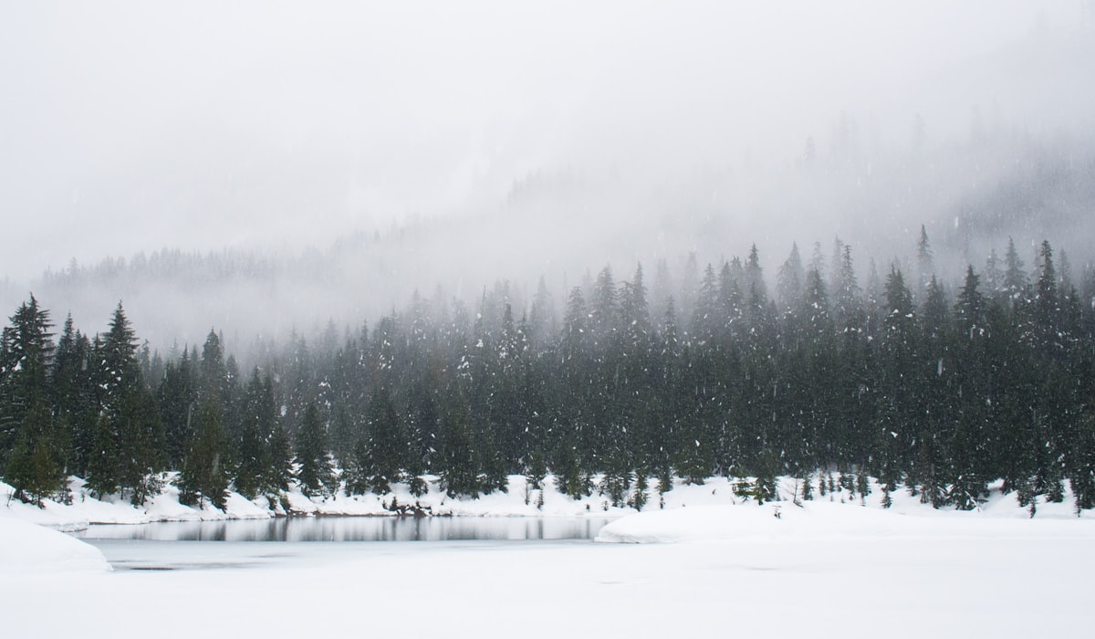 Snow-covered Ontario highway at dusk